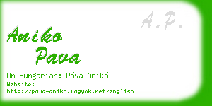 aniko pava business card